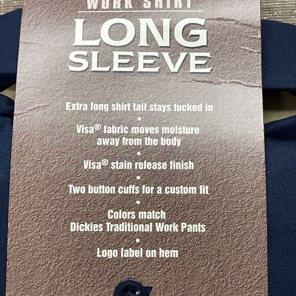 Dickies 574 Extra Long Tail Work Wear Shirt Mens XL Button Top Long Sleeve Blue - Picture 7 of 9